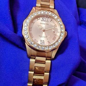 Invicta Women's Pro Diver Crystal Accented 18k Ion-Plated Watch